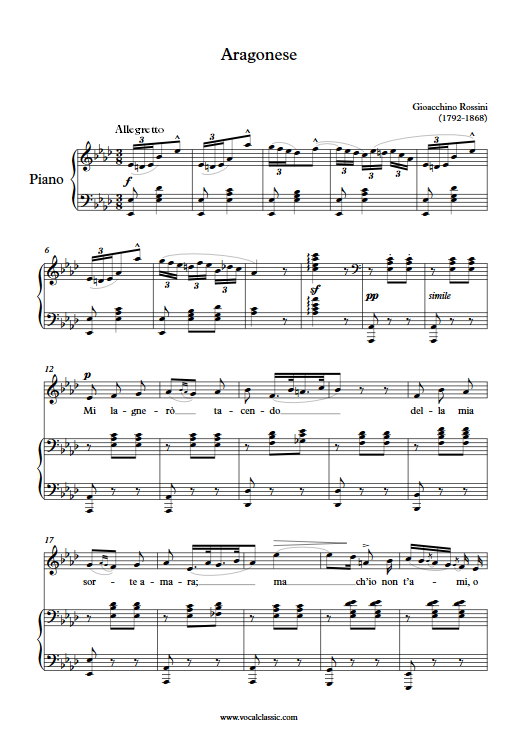 G. Rossini : Aragonese (Ab Key) no double flats version PDF 2023 한예종 여자 입시곡 Sheet music