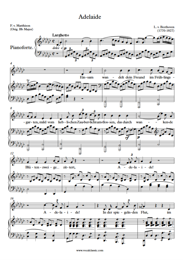 L. v. Beethoven : Adelaide (Gb Key) PDF Sheet music