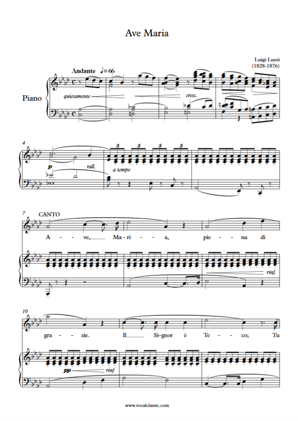 L. Luzzi : Ave Maria (Ab Key) PDF Sheet music