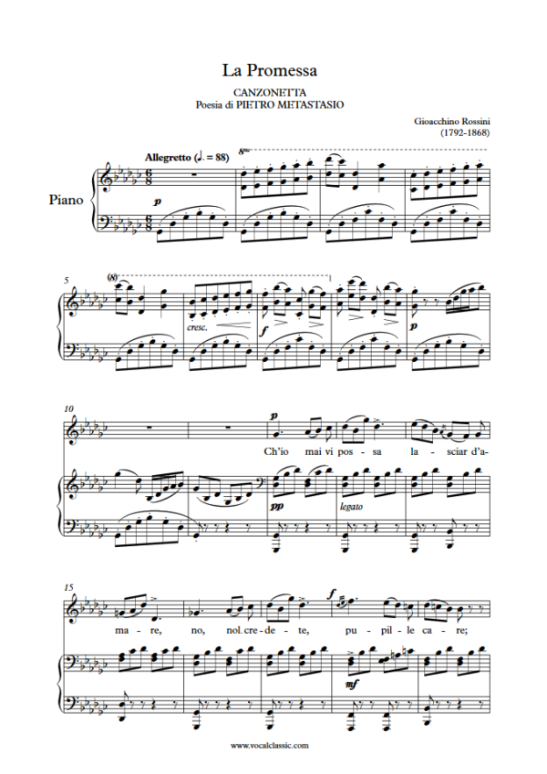 G. Rossini : La Promessa (Gb Key) PDF 2023 한예종 남자 입시곡 Sheet music