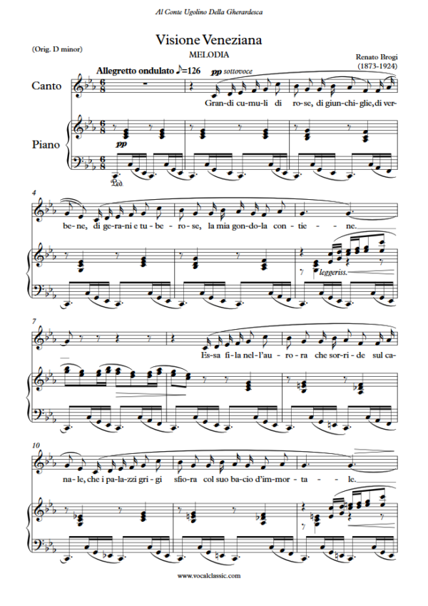 R. Brogi : Visione Veneziana (C minor Key) PDF Sheet music