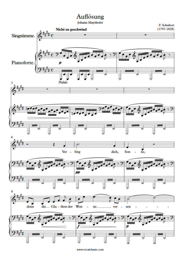 F. Schubert : Auflösung (E Key) PDF 2023 한예종 여자 입시곡 Sheet music