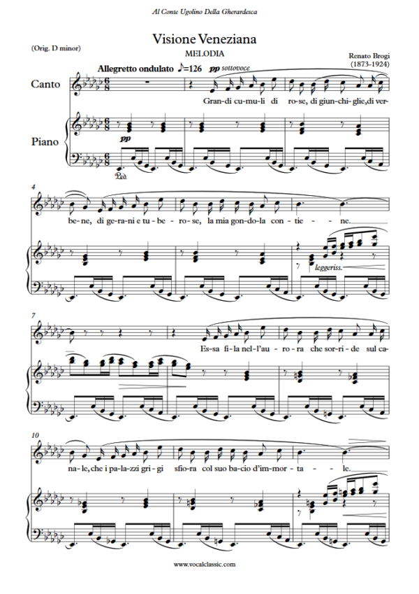 R. Brogi : Visione Veneziana (Eb minor Key) PDF Sheet music