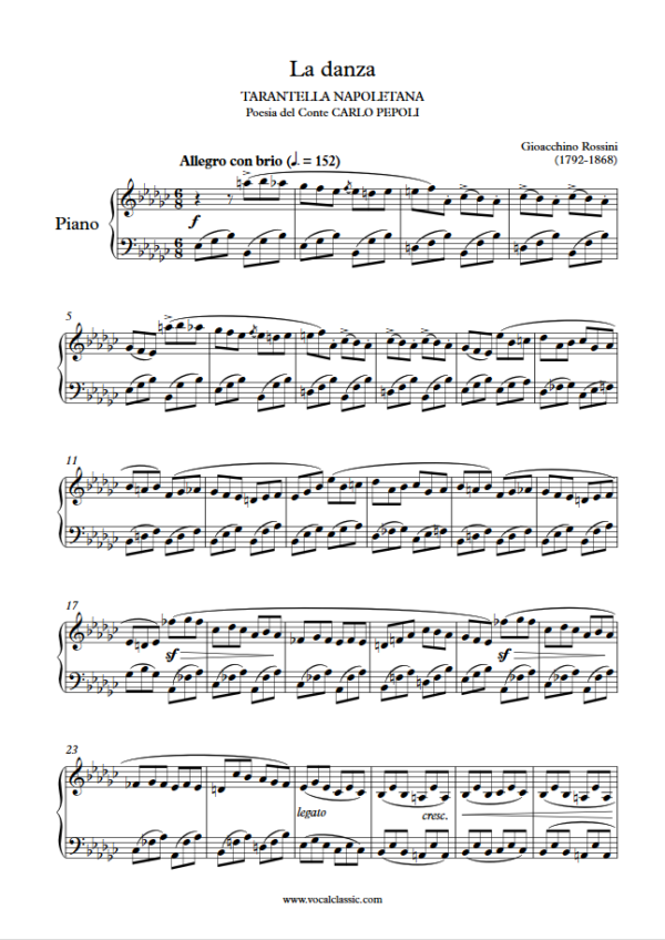 G. Rossini : La danza (Gb Key) PDF Sheet music