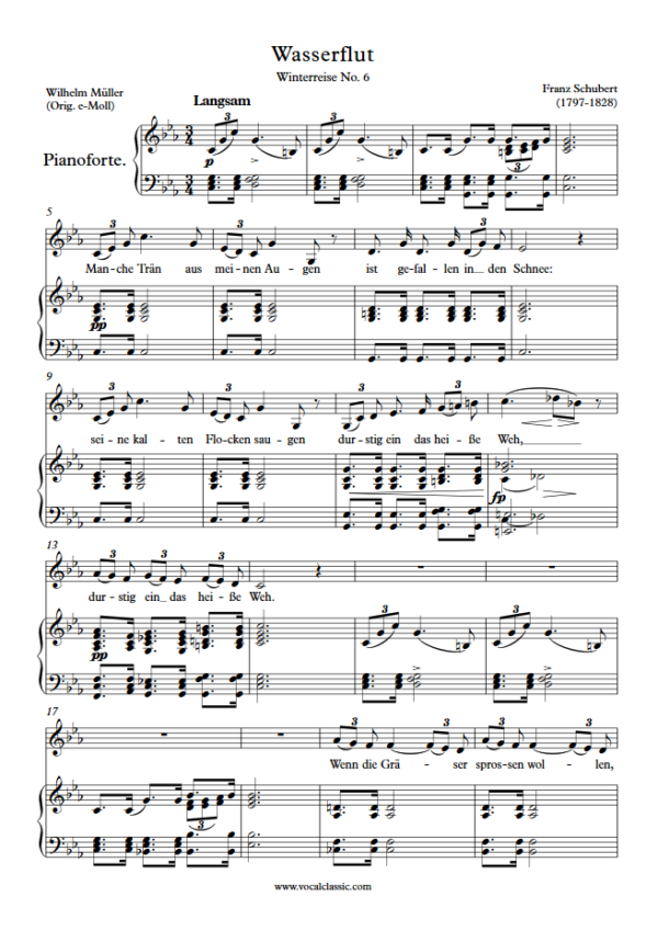 F. Schubert : Wasserflut (C minor Key) PDF Sheet music