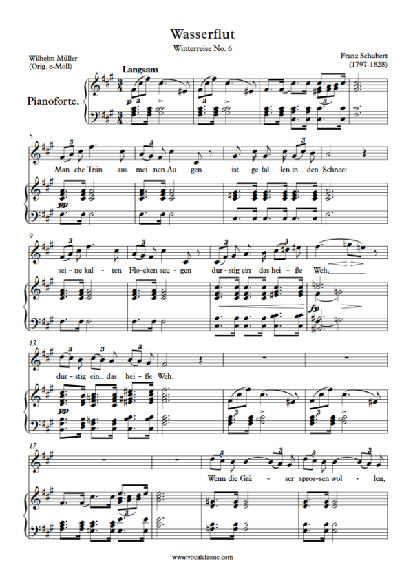 F. Schubert : Wasserflut (F sharp minor Key) PDF Sheet music